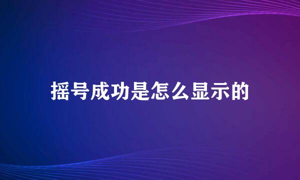摇号成功是怎么显示的