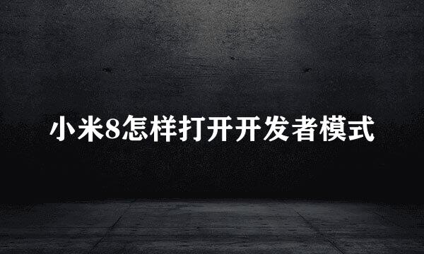 小米8怎样打开开发者模式