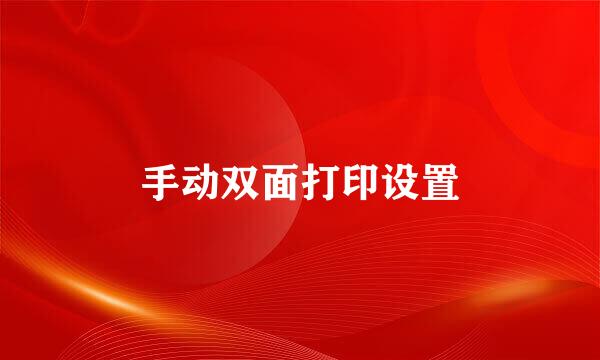 手动双面打印设置