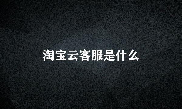 淘宝云客服是什么