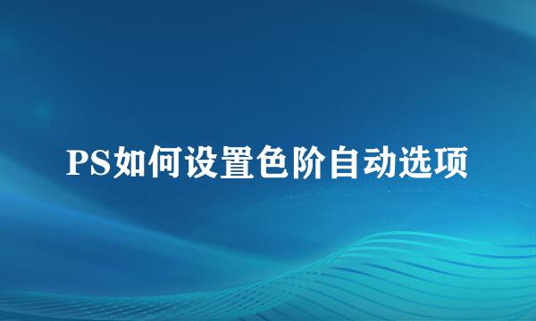 PS如何设置色阶自动选项