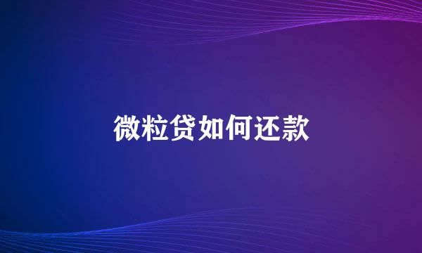 微粒贷如何还款