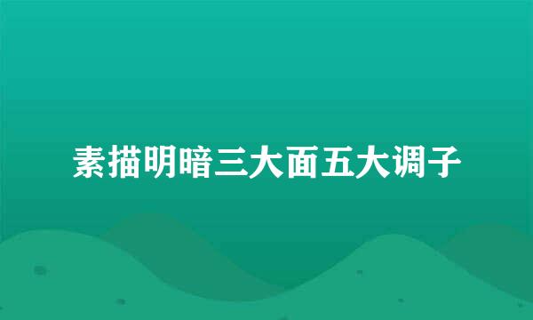 素描明暗三大面五大调子