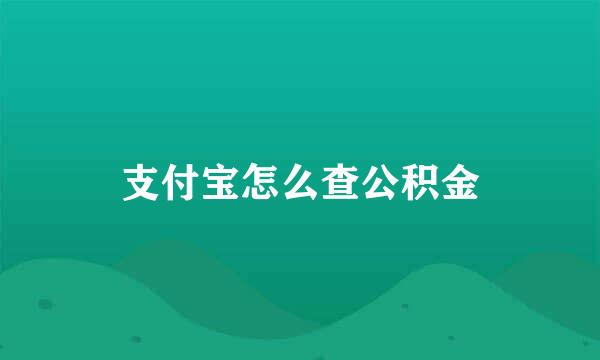 支付宝怎么查公积金