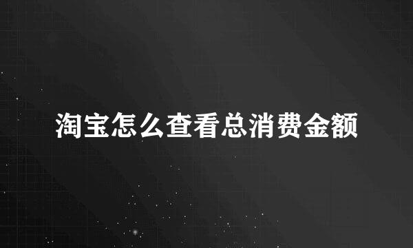 淘宝怎么查看总消费金额