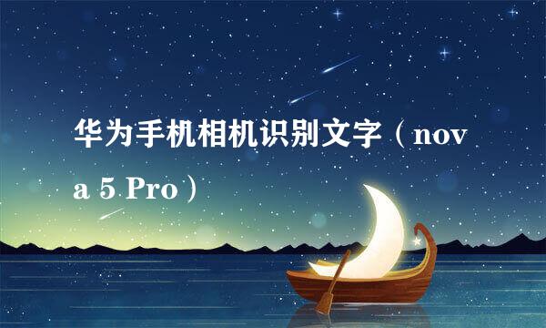华为手机相机识别文字（nova 5 Pro）