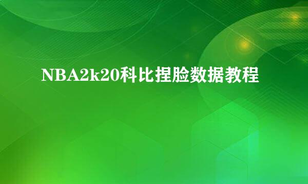 NBA2k20科比捏脸数据教程