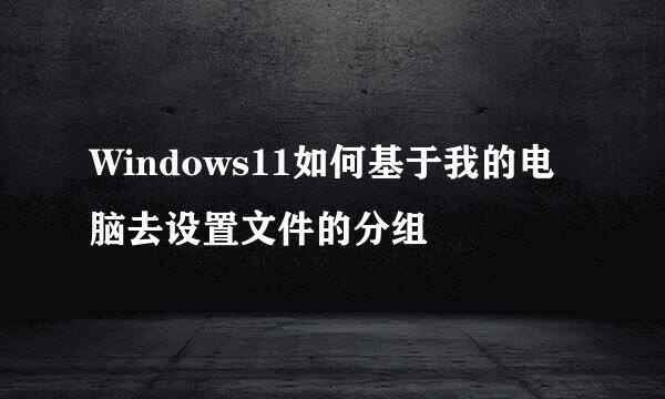 Windows11如何基于我的电脑去设置文件的分组