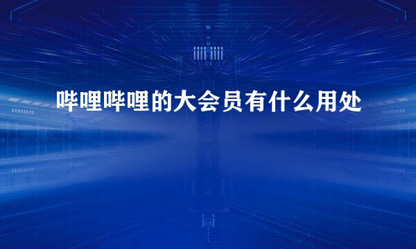 哔哩哔哩的大会员有什么用处