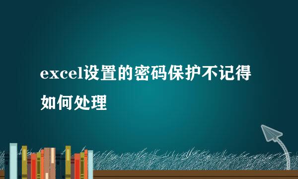 excel设置的密码保护不记得如何处理