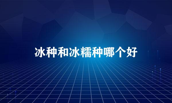 冰种和冰糯种哪个好