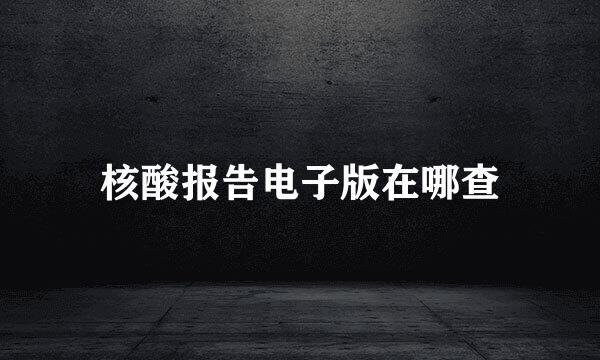核酸报告电子版在哪查