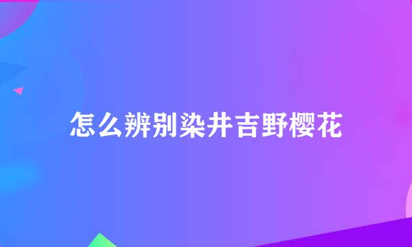 怎么辨别染井吉野樱花