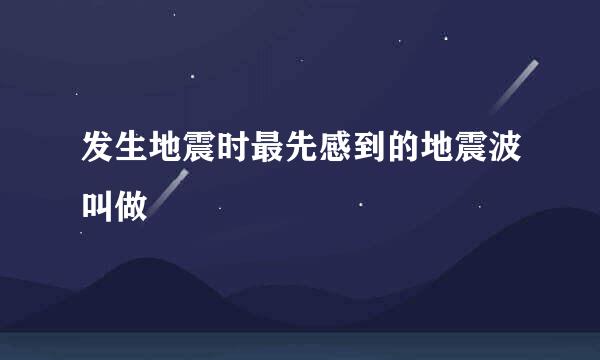 发生地震时最先感到的地震波叫做
