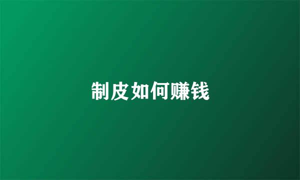 制皮如何赚钱