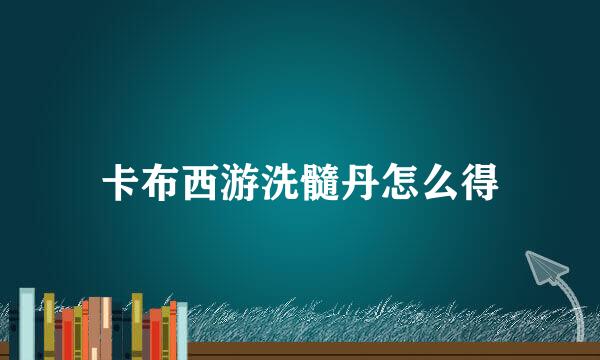 卡布西游洗髓丹怎么得
