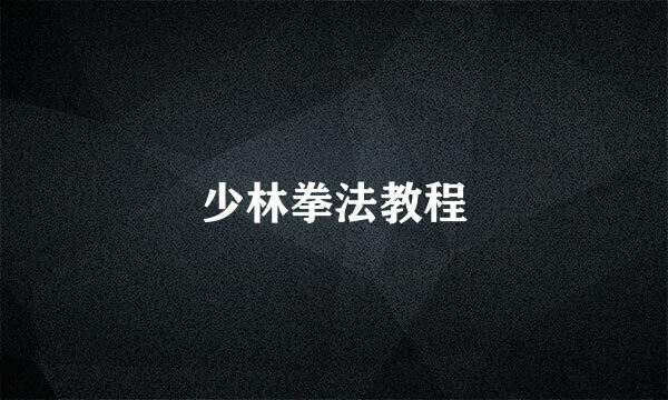 少林拳法教程