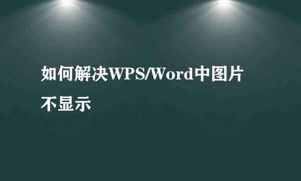 如何解决WPS/Word中图片不显示