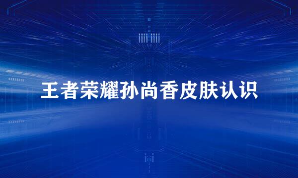 王者荣耀孙尚香皮肤认识
