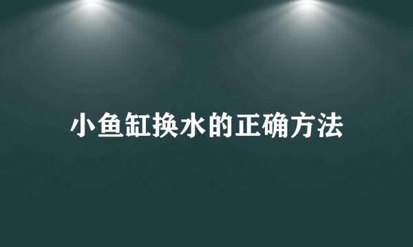 小鱼缸换水的正确方法
