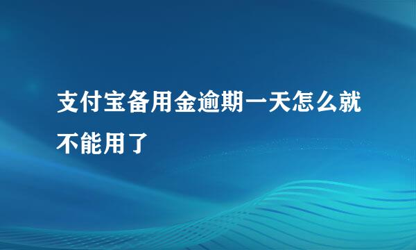 支付宝备用金逾期一天怎么就不能用了