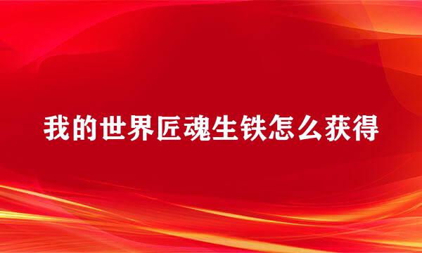 我的世界匠魂生铁怎么获得