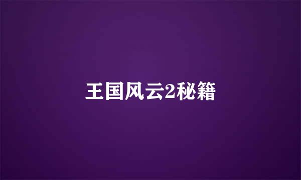 王国风云2秘籍