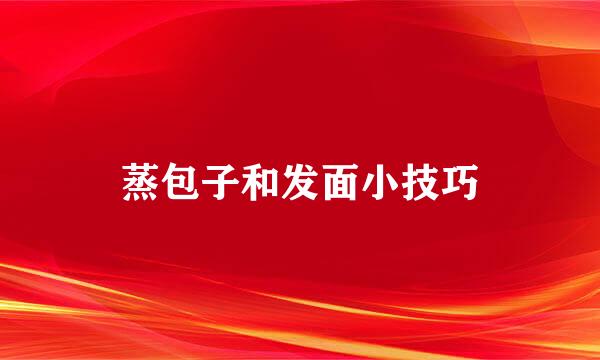 蒸包子和发面小技巧