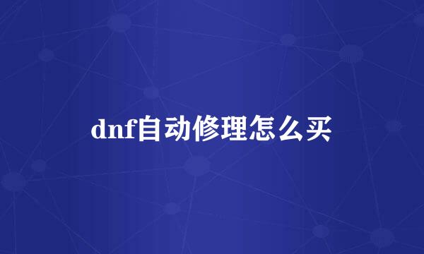 dnf自动修理怎么买