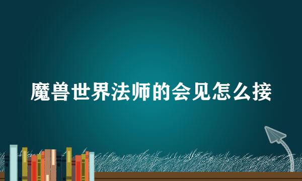 魔兽世界法师的会见怎么接