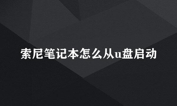 索尼笔记本怎么从u盘启动