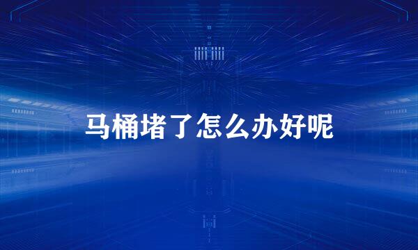 马桶堵了怎么办好呢
