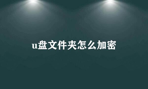 u盘文件夹怎么加密
