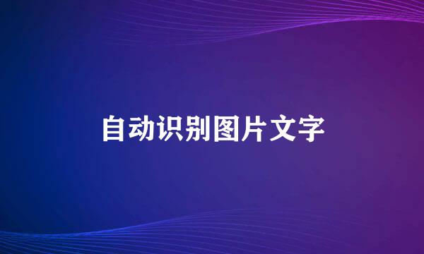 自动识别图片文字