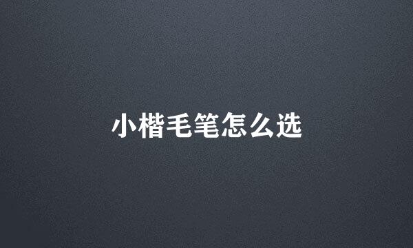 小楷毛笔怎么选