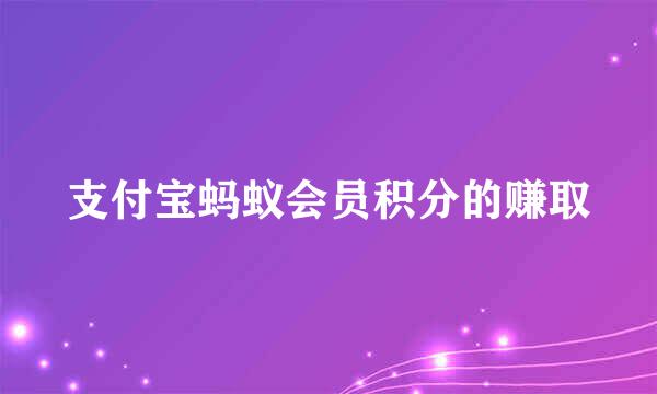 支付宝蚂蚁会员积分的赚取