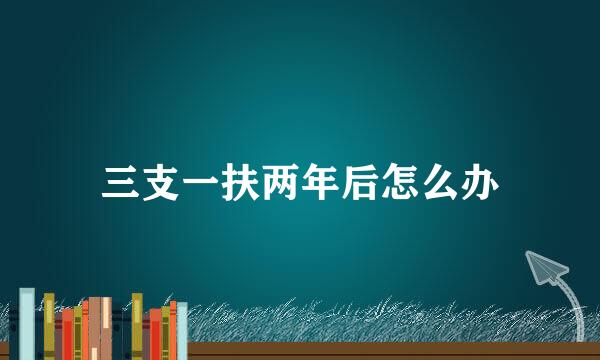 三支一扶两年后怎么办