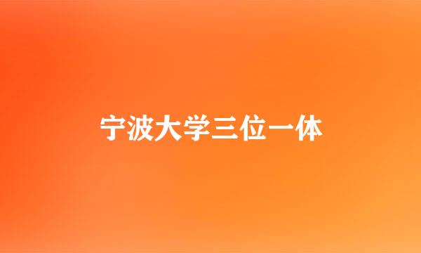 宁波大学三位一体