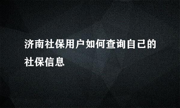 济南社保用户如何查询自己的社保信息