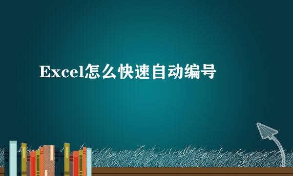 Excel怎么快速自动编号