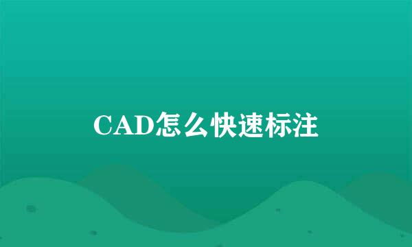 CAD怎么快速标注