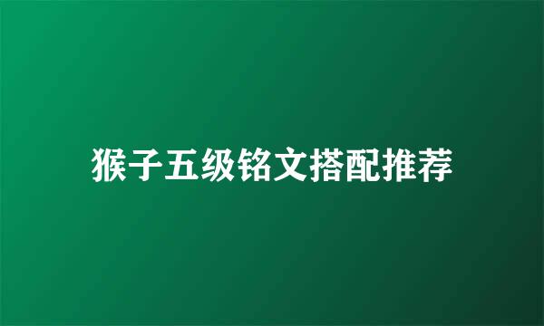 猴子五级铭文搭配推荐