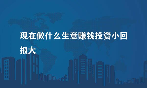 现在做什么生意赚钱投资小回报大