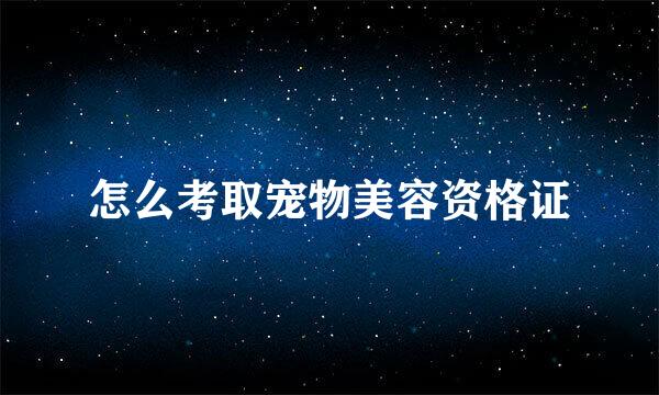 怎么考取宠物美容资格证