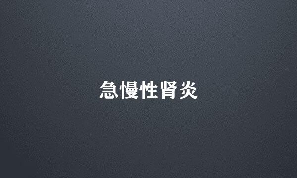 急慢性肾炎