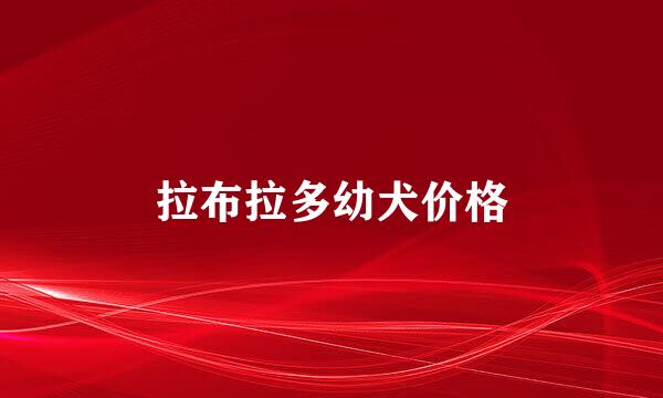 拉布拉多幼犬价格