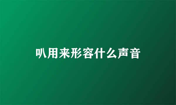 叭用来形容什么声音