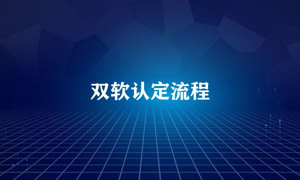 双软认定流程
