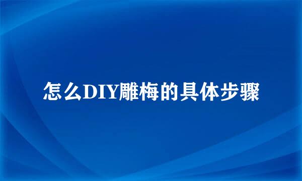 怎么DIY雕梅的具体步骤