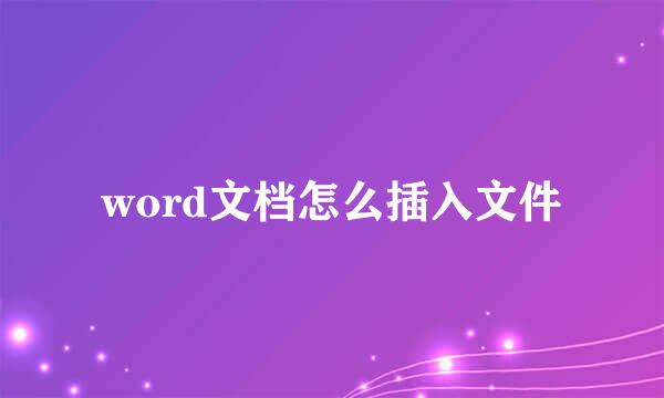 word文档怎么插入文件